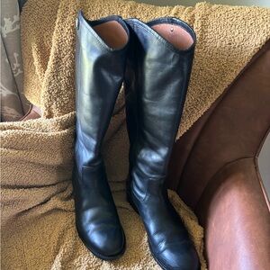 Frye Black Melissa Button Leather Boots